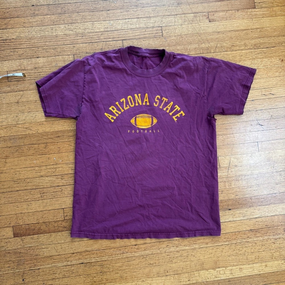 90s Arizona State Football T-Shirt Mens M Purple Fair Distressed Sun Devils NCAA